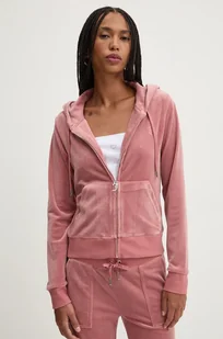 Juicy Couture bluza ROBERTSON CLASS damska kolor różowy z kapturem gładka JCAP176EU - Bluzy damskie - miniaturka - grafika 1