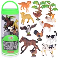 Figurki dla dzieci - Zestaw Zwierzęta z Farmy gospodarstwo 17ele figurki koń krowa kura ZA5349 - miniaturka - grafika 1