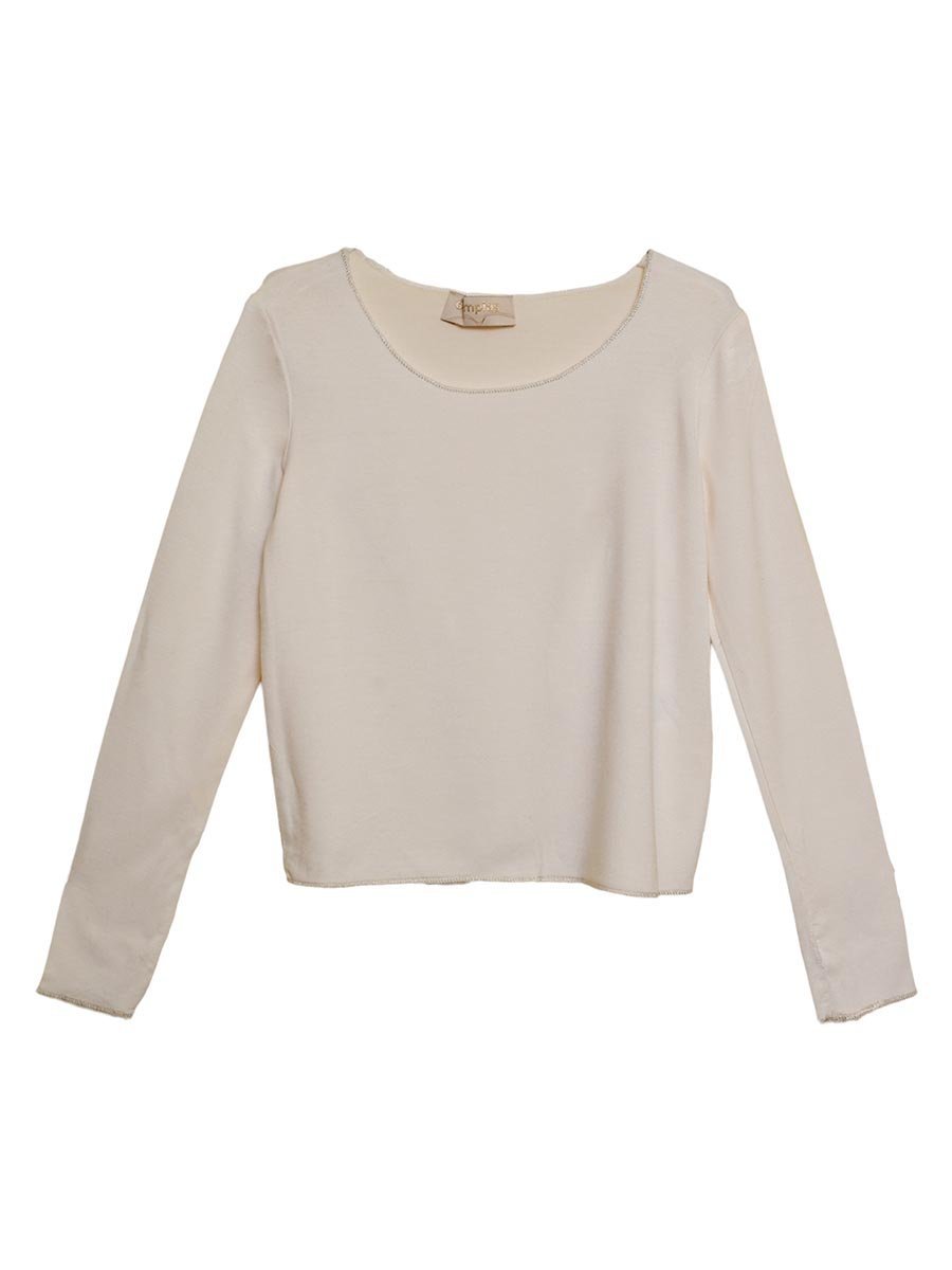 Dziewczęca bluzka z długim rękawem beżowa Olimpias r.152