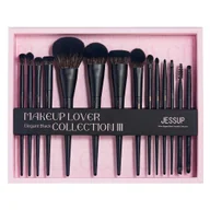 Pędzle do makijażu - JESSUP SET Matte Black Versatile Brush pędzle do makijażu twarzy T336 14szt. - miniaturka - grafika 1