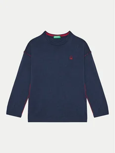 United Colors Of Benetton Sweter 1041H1025 Granatowy Regular Fit - Swetry dla chłopców - miniaturka - grafika 1