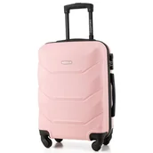 Walizki - Walizka kabinowa RYANAIR 55x40x20 mała walizka podróżna na kółkach jasnoróżowa ZAGATTO - miniaturka - grafika 1