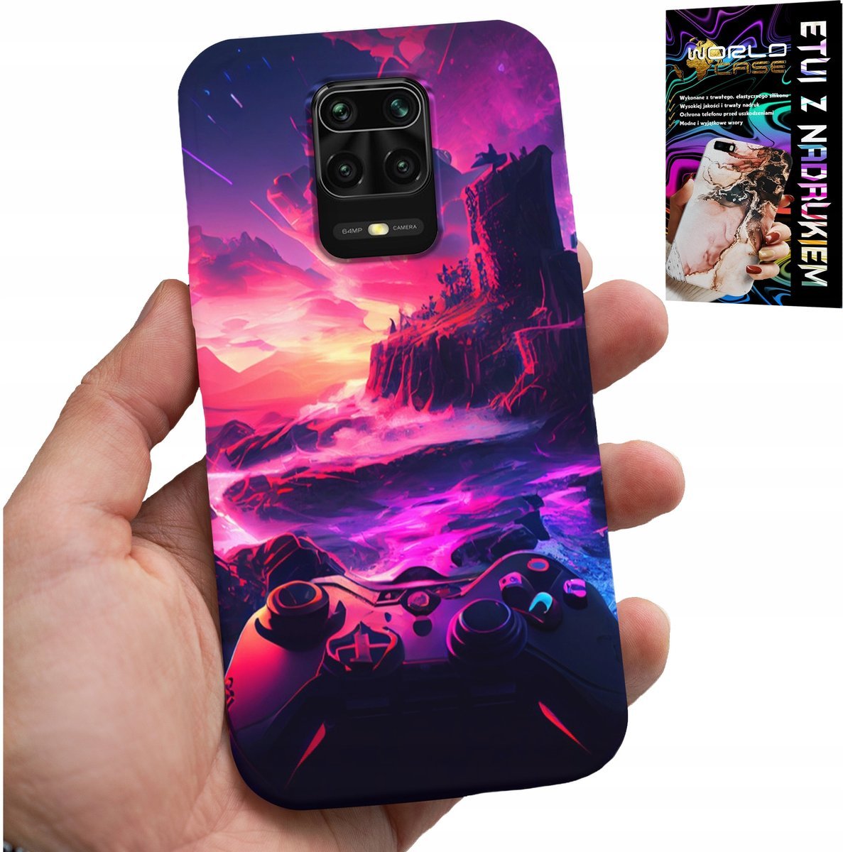 ETUI DO XIAOMI NOTE 9 PRO / 9S - CASE DLA GRACZA, WZORY Z GIER, PREZENT