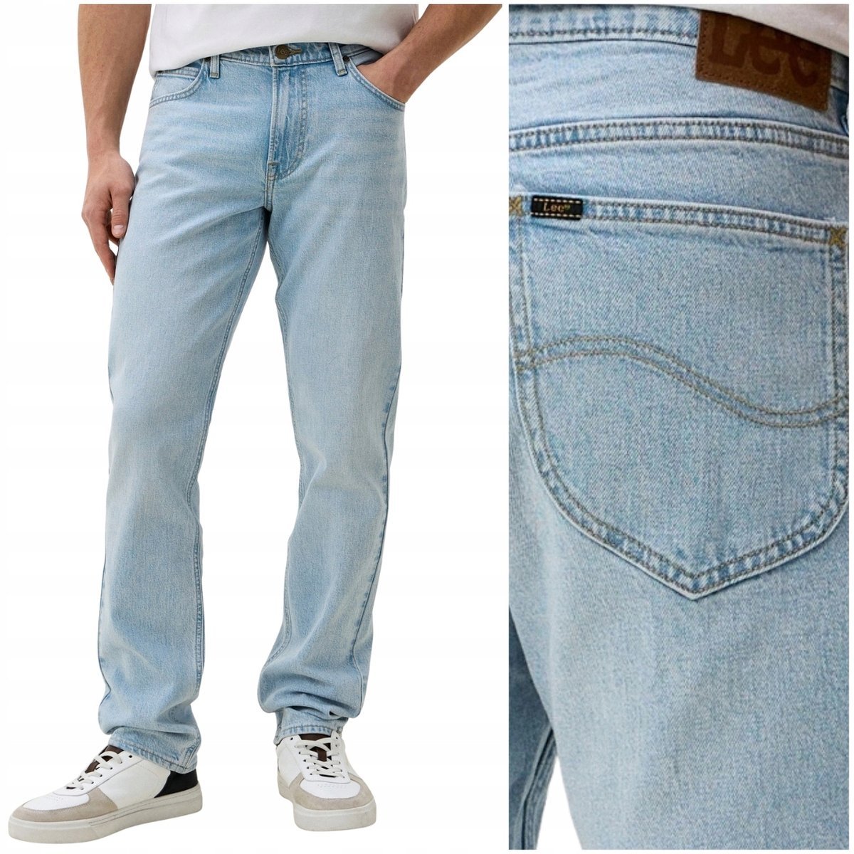Lee WEST relaxed straight Stone Brook proste spodnie jeansowe W32 L32