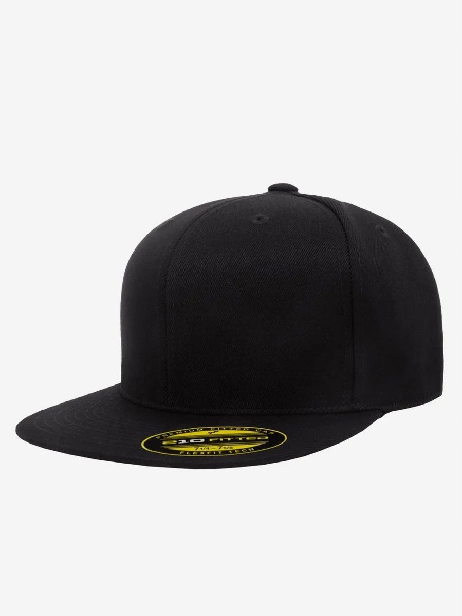 CZAPKA Z DASZKIEM FULLCAP CZYSTA BEZ LOGO KLASYCZNA FLEXFIT Czarna 55-58