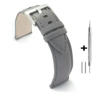 Akcesoria do zegarków - Szary pasek 20 mm skórzany DILOY 330.20.7 + GRATIS dwa teleskopy i narzędzie - miniaturka - grafika 1