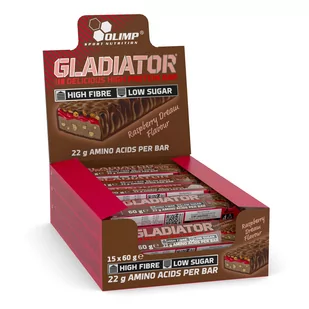 Olimp Gladiator® - 15 x 60 g Raspberry Dream - Batony proteinowe - miniaturka - grafika 1