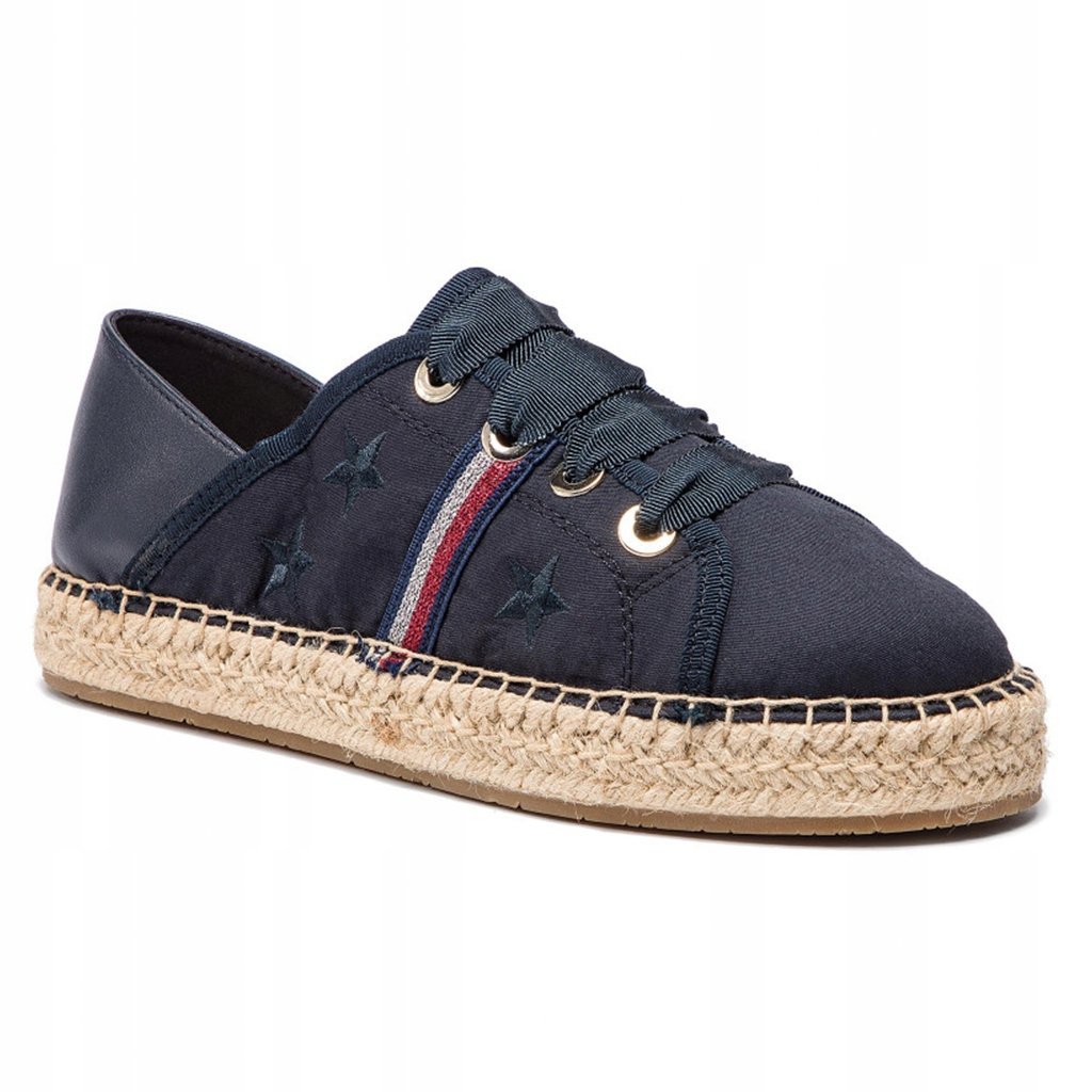 Espadryle TOMMY HILFIGER Ribbon FW0FW03801 Granatowy