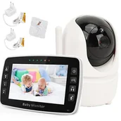 Elektroniczne nianie i monitory oddechu - NIANIA ELEKTRONICZNA Z KAMERĄ OBROTOWA 360 stopni + MONITOR LCD 4,3" 2XZOOM - miniaturka - grafika 1