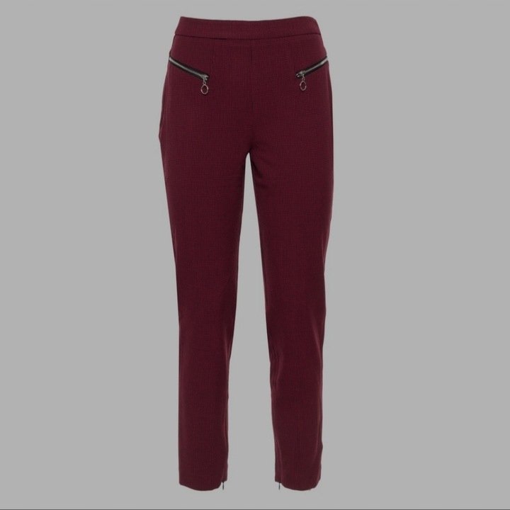 Spodnie Materiałowe Damskie Czerwone Kratka Rozmiar XXS *Guess*