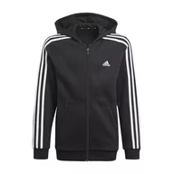 Bluzy sportowe damskie - Bluza adidas Essentials 3-Stripes Hoodie GQ8900 - czarna - Adidas - miniaturka - grafika 1