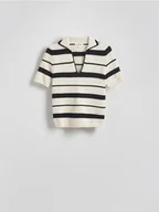 Swetry damskie - Reserved - Bawełniany sweter polo - wielobarwny - miniaturka - grafika 1