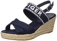 Espadryle damskie - Tommy Hilfiger Damskie sandały sezonowe z espadrylem środkowym, niebieski (Kosmiczny Błękit), 42 EU - miniaturka - grafika 1