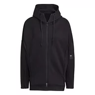 Bluzy damskie - adidas Damska bluza z kapturem W Mv Lo Fz Hd, czarna, XXL, czarny, XXL - miniaturka - grafika 1