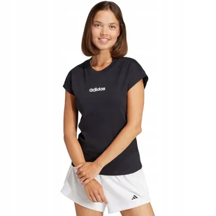 Koszulka damska adidas Essentials Linear Cotton czarna JC8238 S - Koszulki i topy damskie - miniaturka - grafika 1