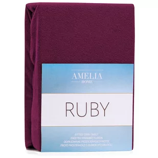 AmeliaHome AmeliaHome  Prześcieradło z gumką Frotte Bordowe RUBY 180-200x200+30 cm - Prześcieradła - miniaturka - grafika 1