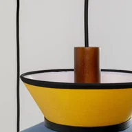 Lampy sufitowe - Kare lampa wisząca Riva, multicolor, tekstylny, drewno, 5-punktowa - miniaturka - grafika 1