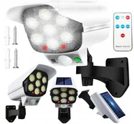 Lampy ogrodowe - Lampa solarna atrapa kamery 2w1 LED ogród + pilot - miniaturka - grafika 1