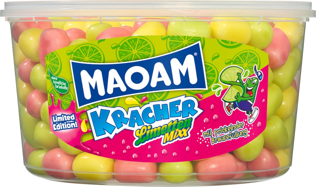Maoam, gumy owocowe Kracher Limetten Mixx, cytrusowe, 1200g, 265 sztuk