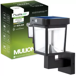 Kinkiet Solarny Lampa Elewacyjna LED 4000K IP44 Czujnik Ruchu i Zmierzchu MULION LUMILED - Lampy ogrodowe - miniaturka - grafika 1