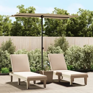 Parasol ogrodowy na aluminiowym słupku, 180x110 cm, taupe - Parasole ogrodowe - miniaturka - grafika 1