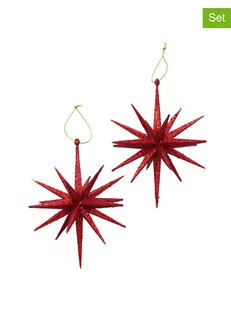 Boltze Dekoracje wiszące (2 szt.) "Tove" w kolorze czerwonym - Ø 15 cm - Ozdoby bożonarodzeniowe - miniaturka - grafika 1