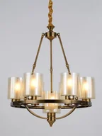 Lampy sufitowe - Lumina Deco Deco LAMPA WISZĄCA LOFT MOSIĘŻNA SANTINI W9 LDP 1220-9 (MD) - miniaturka - grafika 1