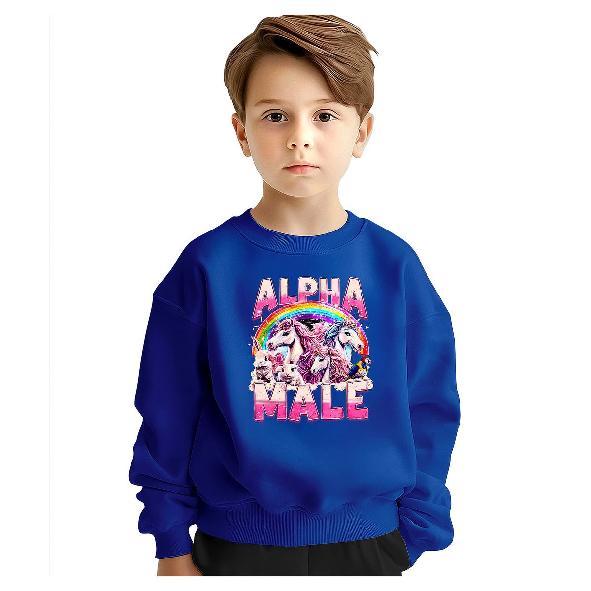 BLUZA DZIECIĘCA SAMIEC ALFA JEDNOROŻEC 110-116 DLA CHŁOPCA DZIEWCZYNKI