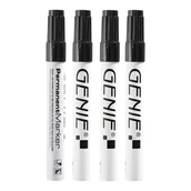 Markery permanentne - Genie 40030 marker permanentny Końcówka pociskowa Czarny 4 szt. - miniaturka - grafika 1