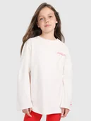 Bluzki dla dziewczynek - 4F Longsleeve oversize z nadrukiem dziewczęcy - biały 122 (6-7 lat) - miniaturka - grafika 1