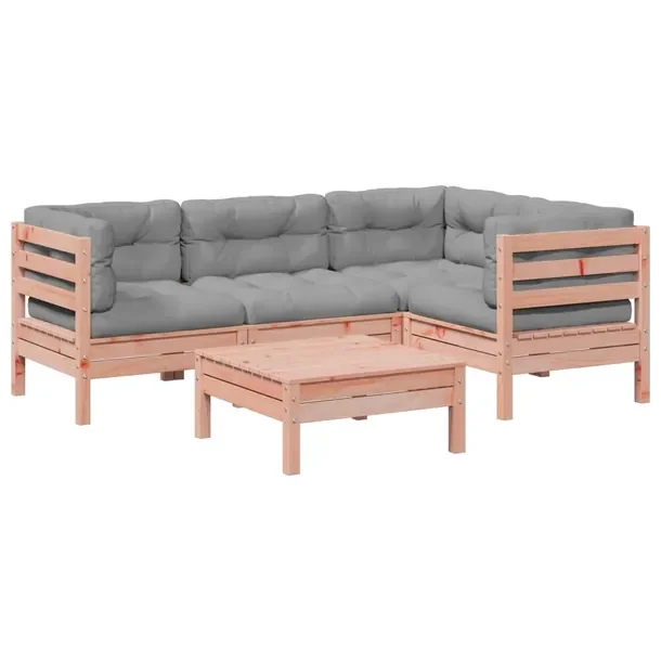 Zestaw Wypoczynkowy z Litego Drewna Daglezjowego, 63x63x62.5 cm, Czerwono-B