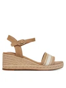 Espadryle damskie - Tommy Hilfiger Espadryle Mid Wedge Espad Webbing FW0FW09230 Beżowy - miniaturka - grafika 1