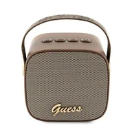 Głośniki przenośne - Głośnik mobilny GUESS Speaker Mini 4G Leather Script Logo Brązowy - miniaturka - grafika 1