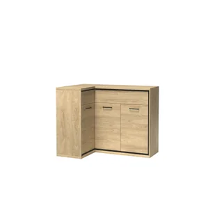 Komoda Narożna M-15 Odwrotna Mediolan Jarstol Natural Hikora Niskie z Tworzywa, Bez Wstawki, Bez Oświetlenia - Komody - miniaturka - grafika 1