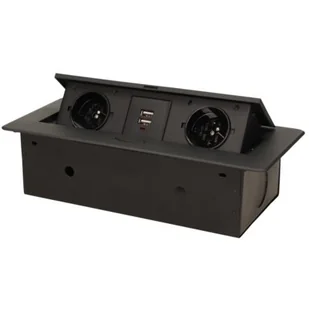 Orno Power Port otwierany OR-AE-13109/B 2xAC 2xUSB CZAR EPPORNOR-AE-13109B - Gniazdka elektryczne - miniaturka - grafika 1