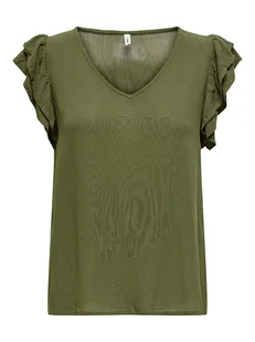 ONLY Bluzka "Chiara" w kolorze khaki - Bluzki damskie - miniaturka - grafika 1