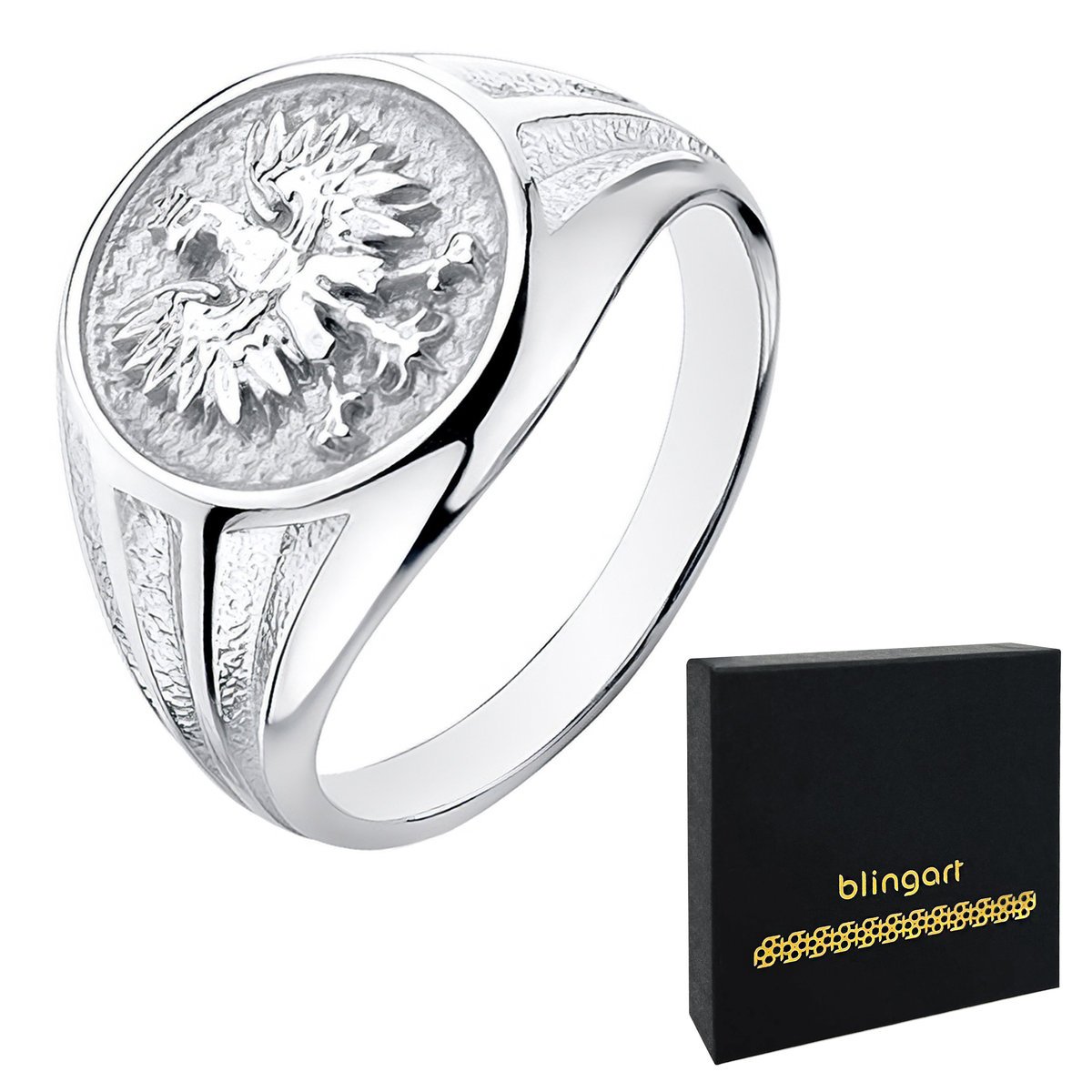 Pierścionek męski srebrny sygnet ORZEŁ patriotyczn