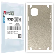 Folie ochronne do telefonów - Folia naklejka skórka strukturalna na TYŁ+BOKI do Apple iPhone 11 Pro Max -  Tytan Srebrny - apgo SKINS - miniaturka - grafika 1
