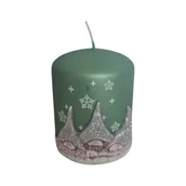 Świece - Świeca Gnomes słupek 7 x 9 cm zielona - miniaturka - grafika 1