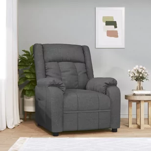 Fotel rozkładany, ciemnoszary, tapicerowany tkaniną - Fotele - miniaturka - grafika 1