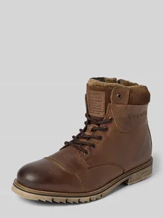 Kozaki sznurowane z detalem z logo - Botki męskie - miniaturka - grafika 1