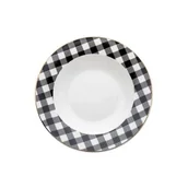 Talerze - Talerz głęboki Winter Glam Grid 21,5 cm kratka czarno-biały - miniaturka - grafika 1