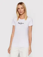 Koszulki i topy damskie - Pepe Jeans T-Shirt New Virgina PL505202 Biały Slim Fit - miniaturka - grafika 1