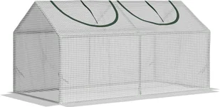 Szklarnia foliowa Outsunny z oknem na pomidory PE 120x60x60cm biała - Szklarnie ogrodowe - miniaturka - grafika 1