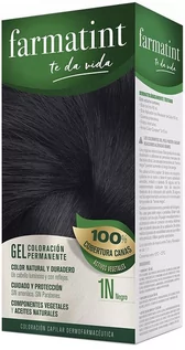 Farby do włosów i szampony koloryzujące - Farba kremowa bez utleniacza do włosów Farmatint Gel Coloración Permanente 1n-negro 135 ml (8470001792006) - grafika 1
