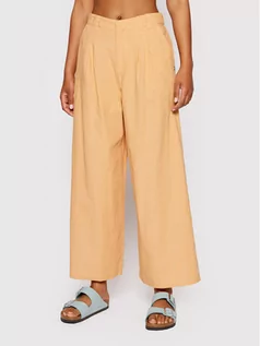 Spodnie damskie - Roxy Spodnie materiałowe Bay Sight ERJNP03417 Pomarańczowy Relaxed Fit - grafika 1