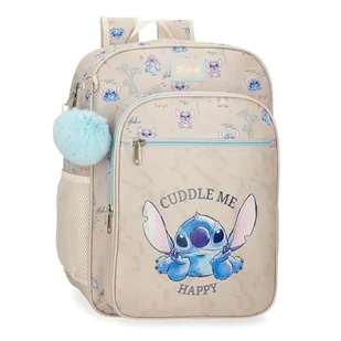 Joumma Disney Stitch Cuddle Me Happy Plecak szkolny do wózka beżowy 30 x 38 x 12 cm Poliester, beż, Talla única, Plecak szkolny z możliwością dostosowania do wózka - Plecaki szkolne i tornistry - miniaturka - grafika 1