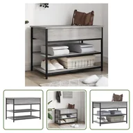 Szafki na buty - The Living Store Ławka na buty szara Sonoma 70x42,5x50 cm Materiał drewnopochodny - miniaturka - grafika 1