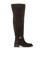 Kozaki damskie - Brązowe muszkieterki z zamszu - 40 - miniaturka - grafika 1