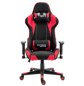 Fotele gamingowe - Fotel Gamingowy PlayMaker Black/Red Tkanina, regulacja podłokietników i oparcia - miniaturka - grafika 1